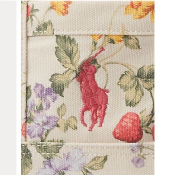 NWT Polo RALPH LAUREN Floral Big Pony Canvas Mini Tote new with tag - Picture 9 of 10